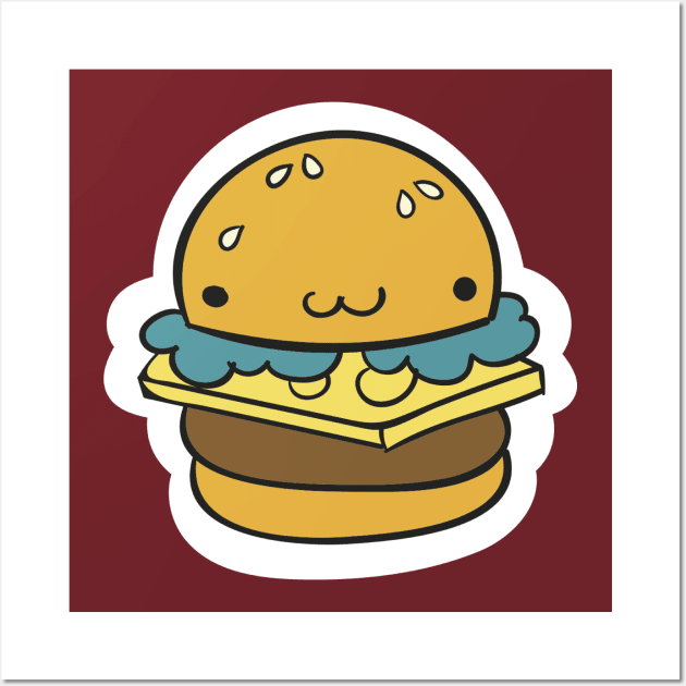 Happpy Little Burger Food Funny Meme T-Shirt Sticker Mug Wall Art by ivaostrogonac